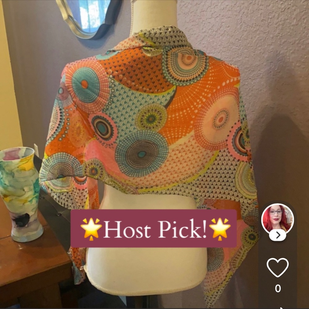 3/$20 Amazing multicolored sheer mandala scarf!